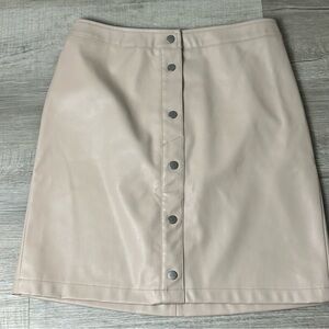 Baccini Taupe Leather Skirt